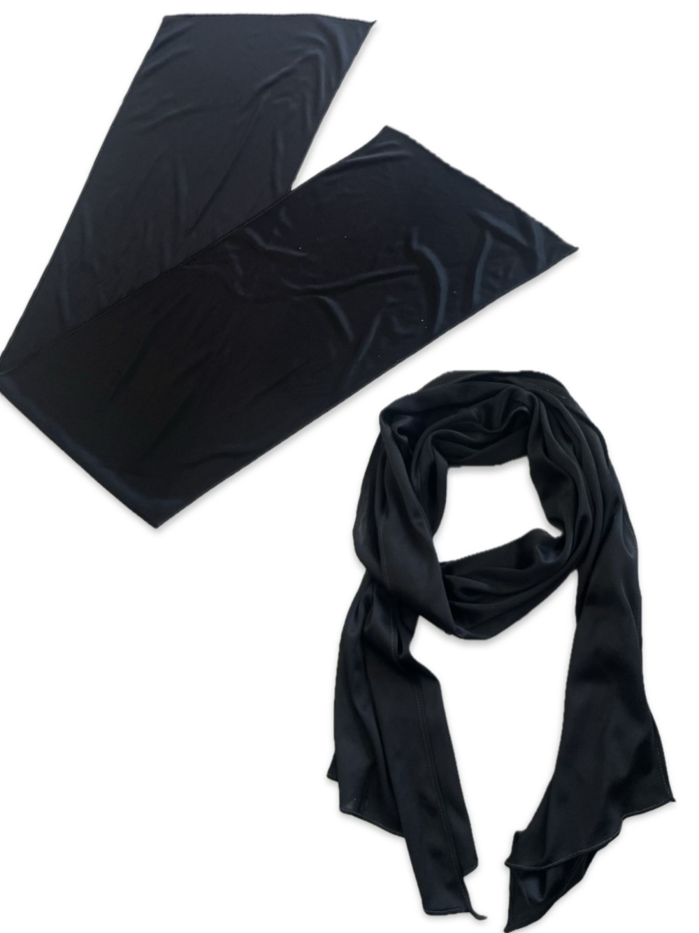 Classic Black Lightweight Unisex Long Scarf